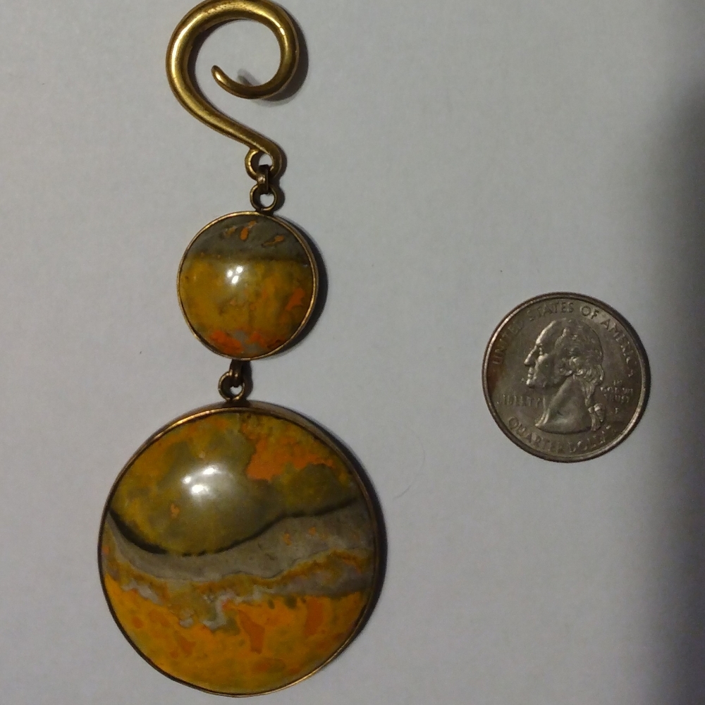 Gorgeous Yellow stone 6 gauge 4mm ear weights